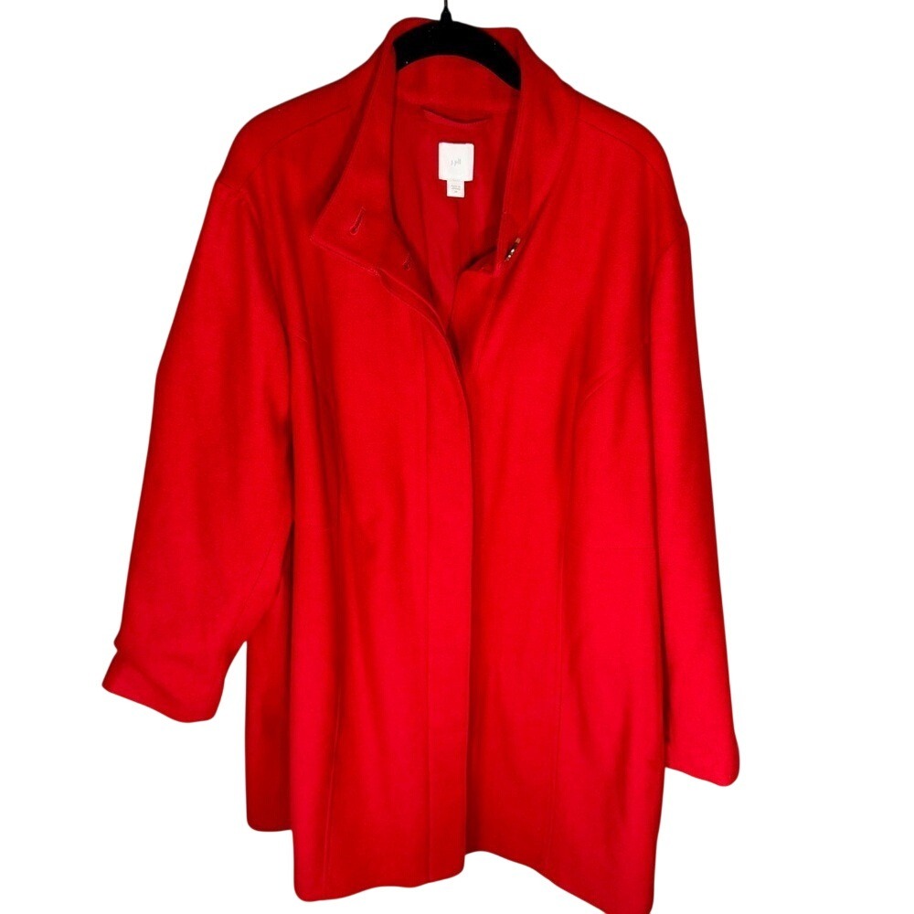 J. Jill Wearever Scarlet Red Swing Jacket coat Ponte Knit Travel Luxury Women 2X